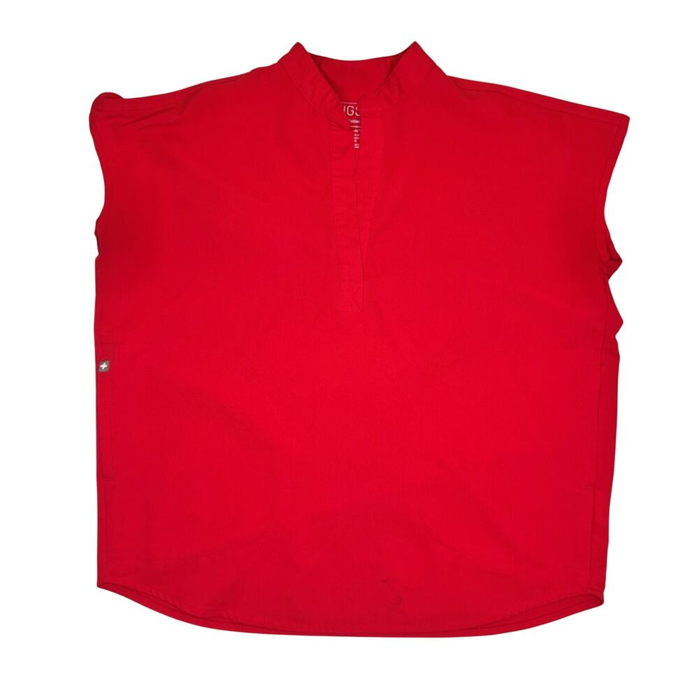 FIGS Rafaela Oversized Scrub Top Women's XS Pop Red Limited Edition Medical Rare - Picture 3 of 11